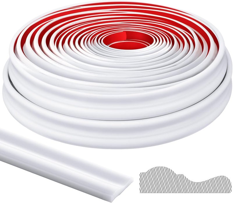Innconee 32.8ft x 1.25 Inch Flexible Peel and Stick Molding Trim for Wall, Baseboard, Backsplash, Tile Edge, Chair Rail, Mirror-self Adhesive Moulding Trim for Bathroom Wall Door Floor Window, White - Image 1